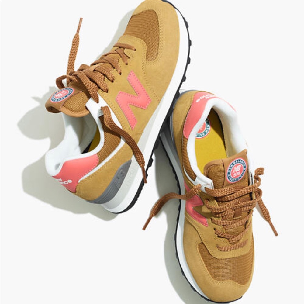 New Balance 574 camel coral Madewell J.Crew Free People womens 6.5